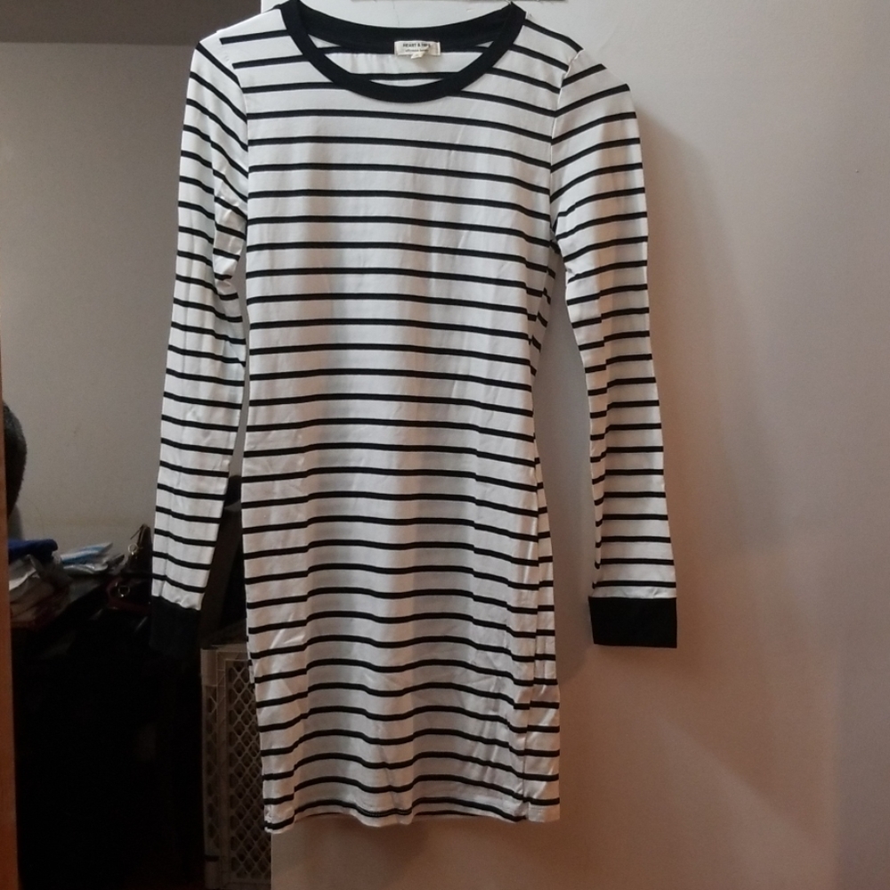 NWOT Black and White Striped Dress